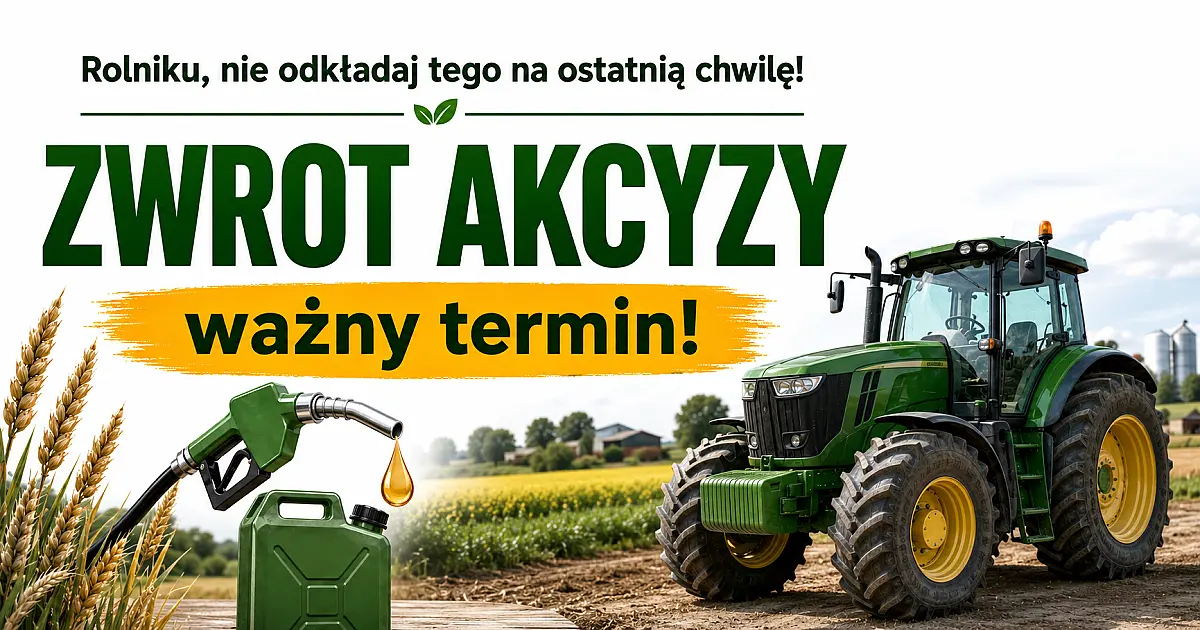 Zwrot akcyzy dla rolników – ważna informacja o terminie składania wniosków