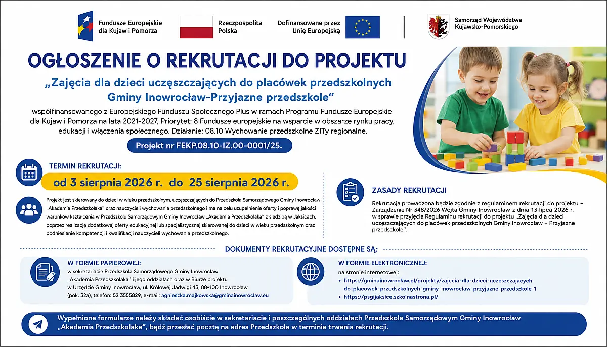 OGŁOSZENIE O REKRUTACJI DO PROJEKTU