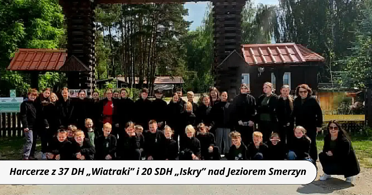 Harcerze z 37 DH „Wiatraki” i 20 SDH „Iskry” nad Jeziorem Smerzyn