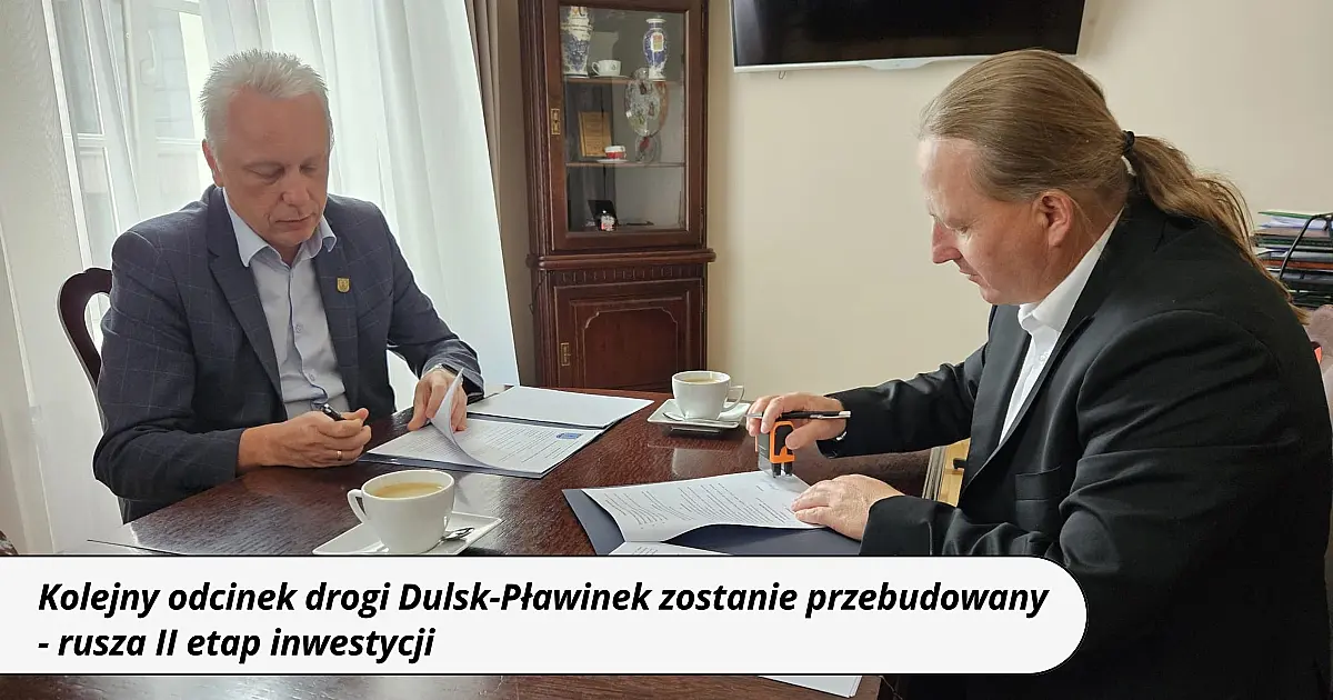 Kolejny odcinek drogi Dulsk-Pławinek zostanie przebudowany