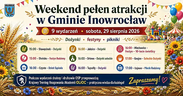 Sobota pełna tradycji, muzyki i dobrej zabawy. Aż 9 wydarzeń w gminie Inowrocław