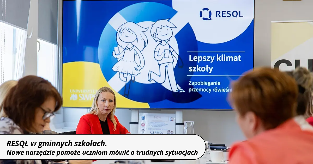 RESQL w gminnych szkołach. Nowe narzędzie pomoże uczniom mówić o trudnych sytuacjach