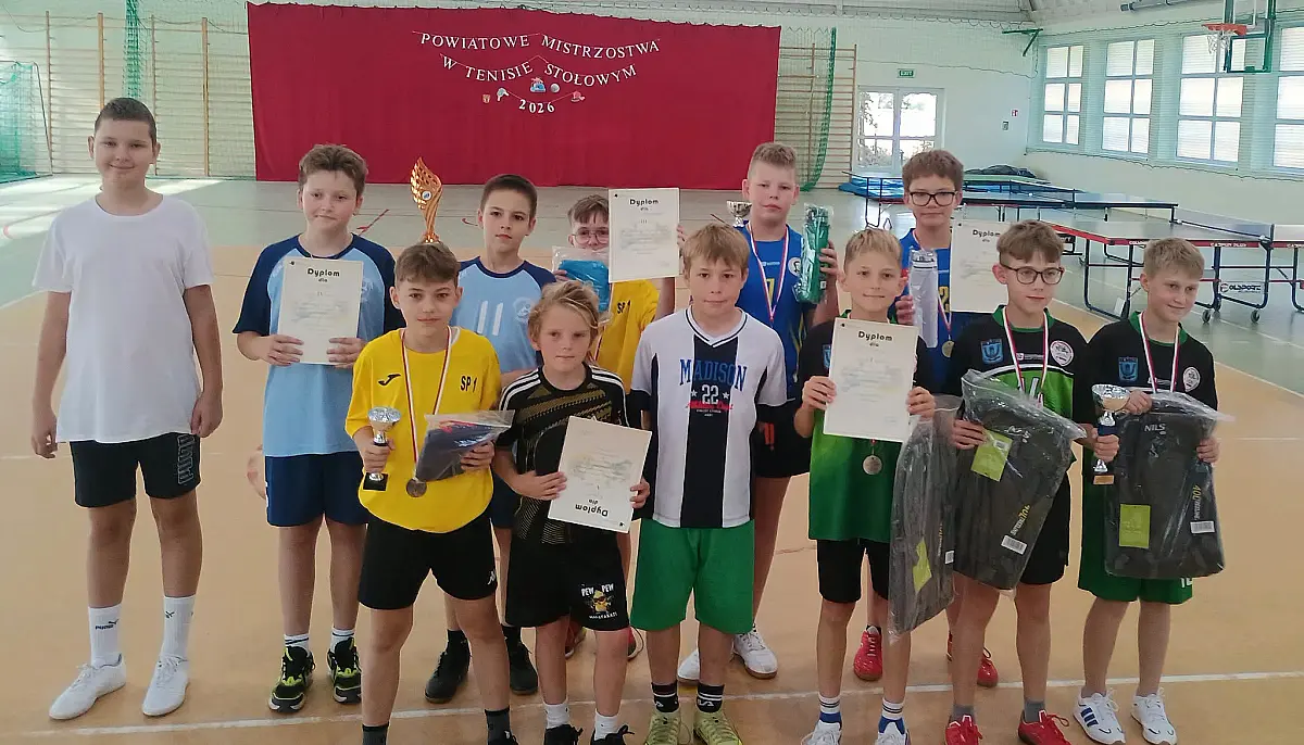 Sukces uczniów Szkoły Podstawowej im. Polskich Olimpijczyków w Górze w tenisie stołowym